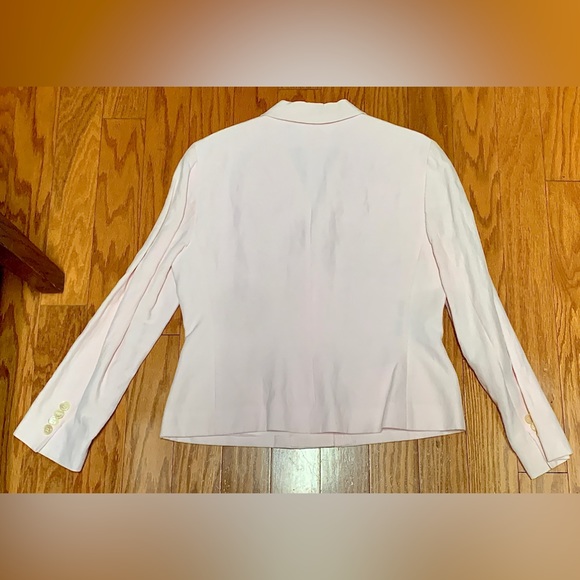 Women’s 10 Petite Lauren Ralph Lauren Light Pink Silk Linen Blend Blazer Jacket - Picture 3 of 13